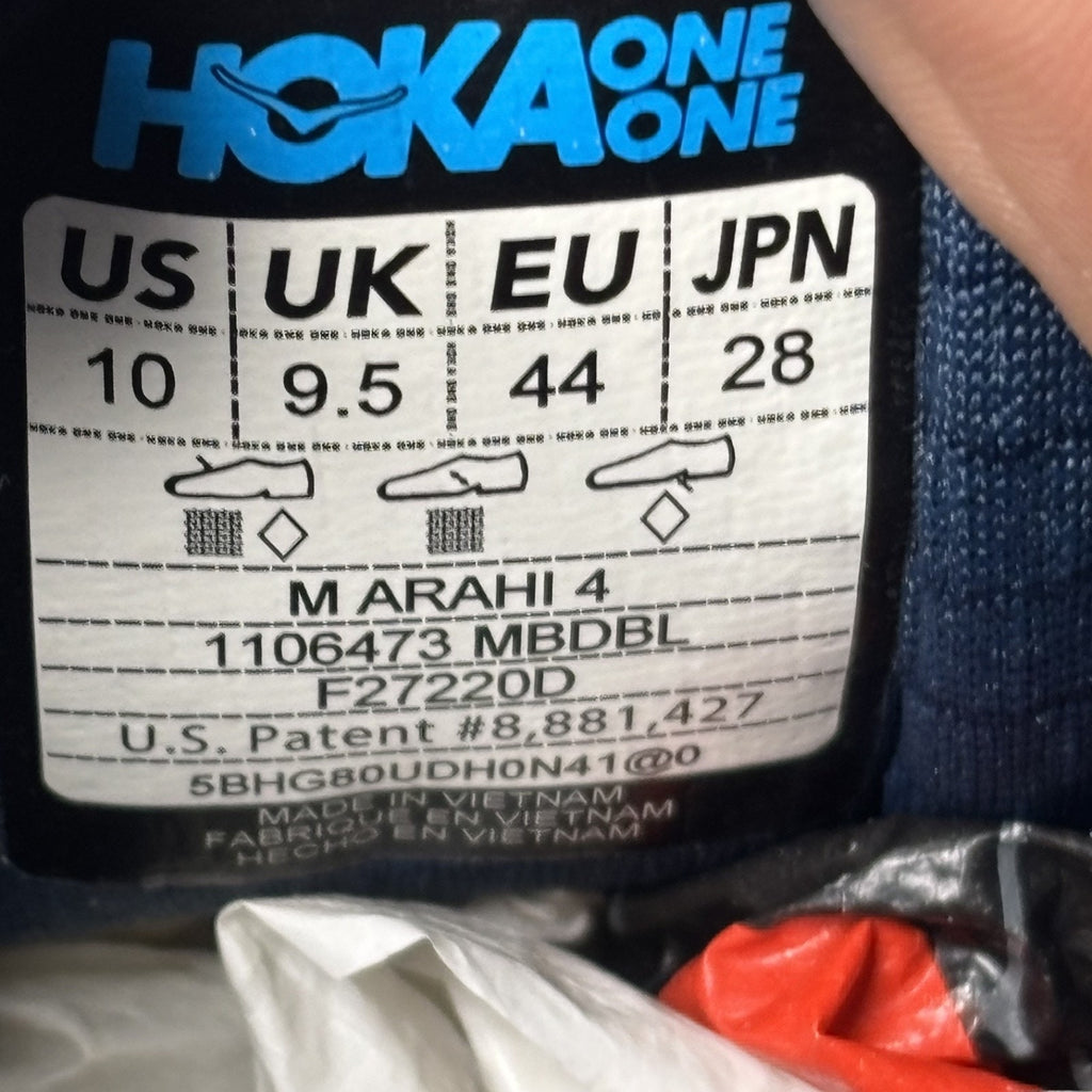 Hoka One One Arahi 4 Shoes Mens Size 10 Blue Athletic Road Running Gym Sneakers