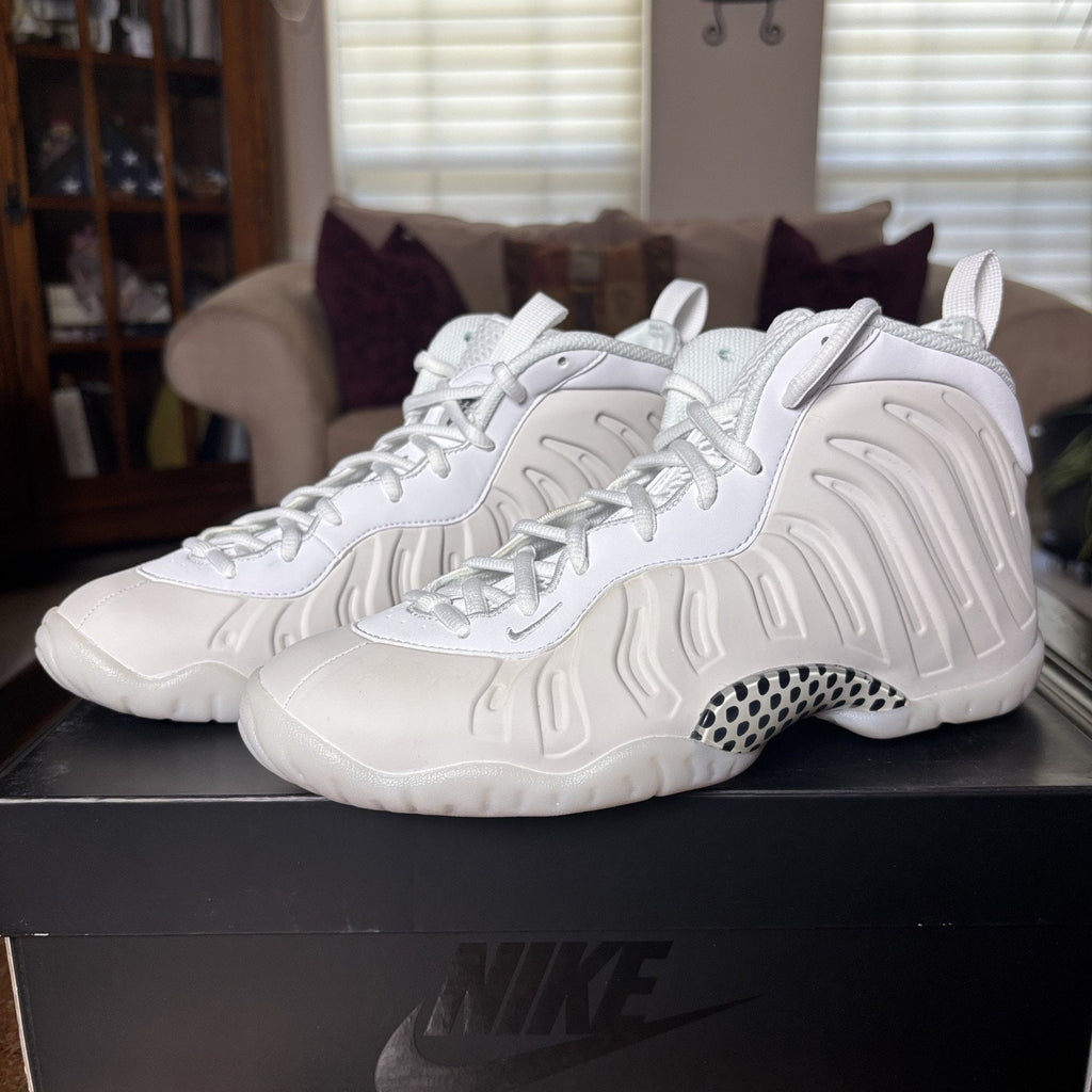 Nike Little Posite One Foamposite GS Size 7 White Shoes Sneakers HQ1959-100 NEW