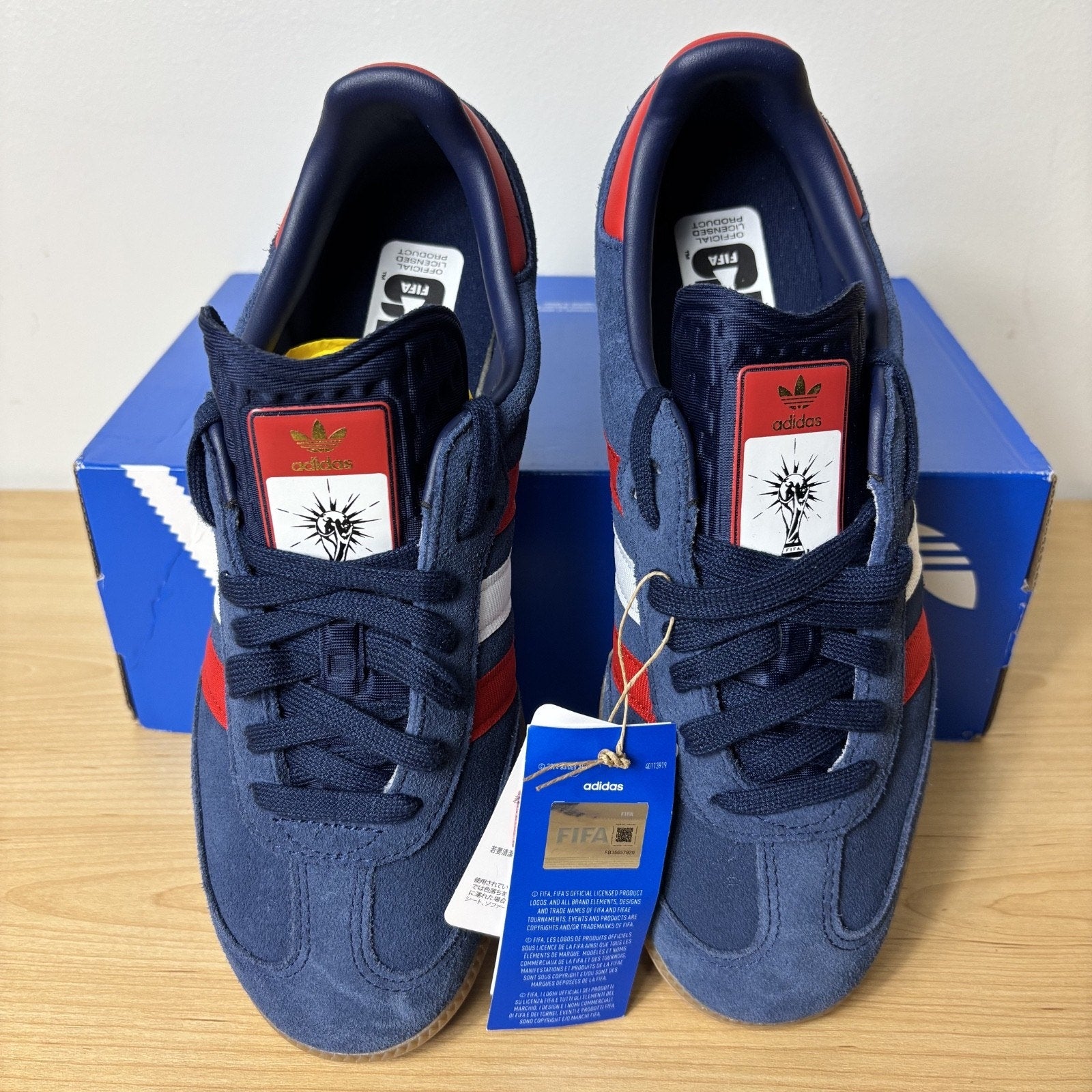 Adidas Originals Samba OG World Cup Women's Sz 8 Blue Red Lifestyle Sneakers NEW