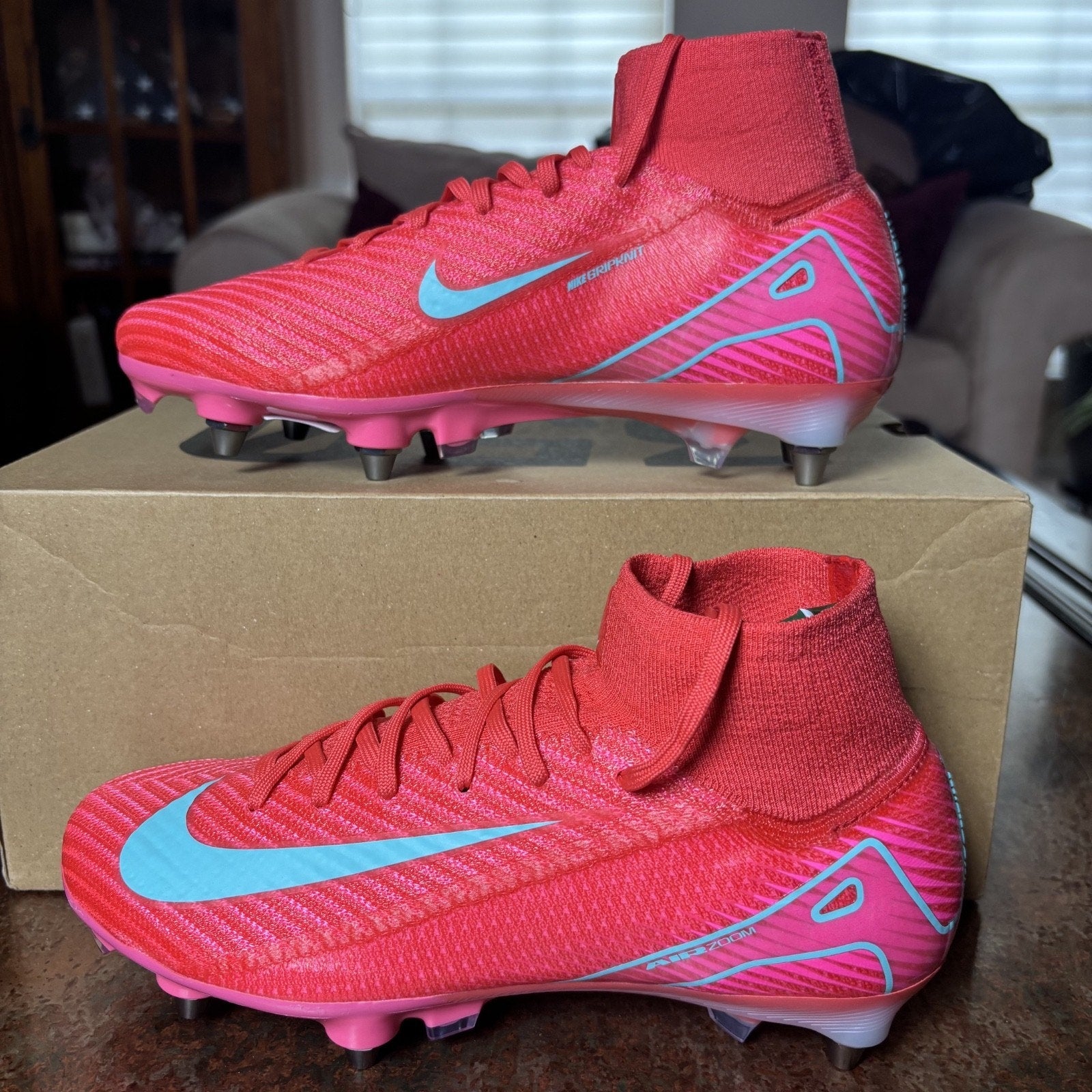 Nike Zoom Mercurial Superfly 10 Elite SG PRO Soccer Cleats Women's Sz 8 Red Pink