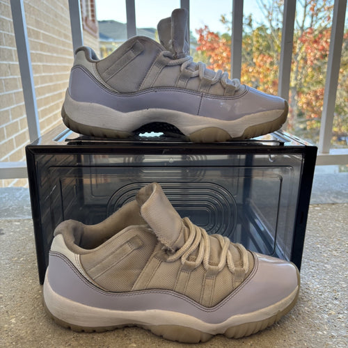 Air Jordan 11 Retro Low Shoes Women's Size 10.5 White Violet Casual Gym Sneakers