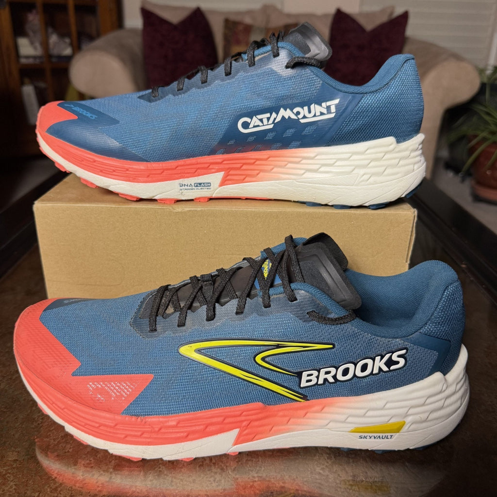 Brooks Catamount 4 Shoes Mens Size 15 Blue Orange Trail Running Athletic Sneaker
