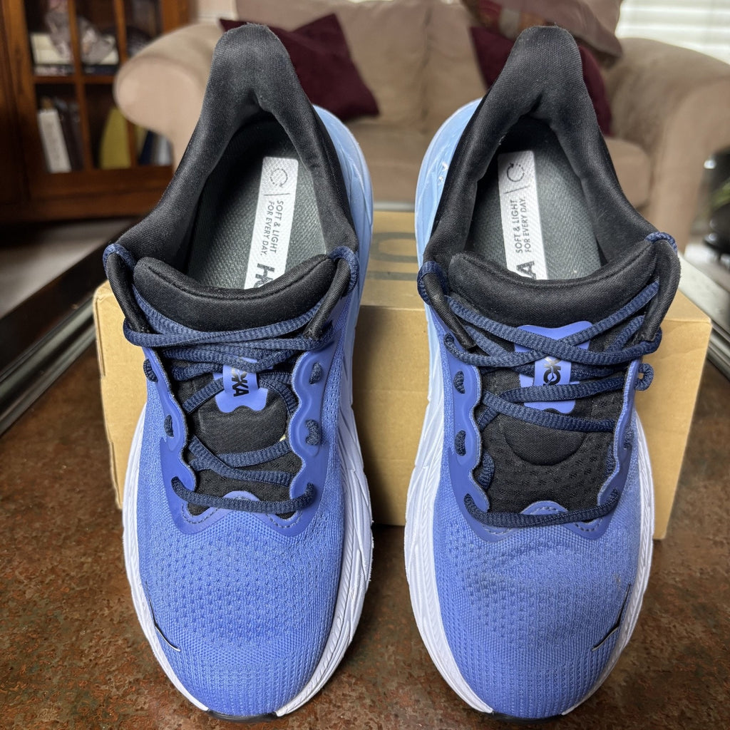 Hoka One One Arahi 7 Women's Size 9.5 Blue White Athletic Running Shoes Sneakers