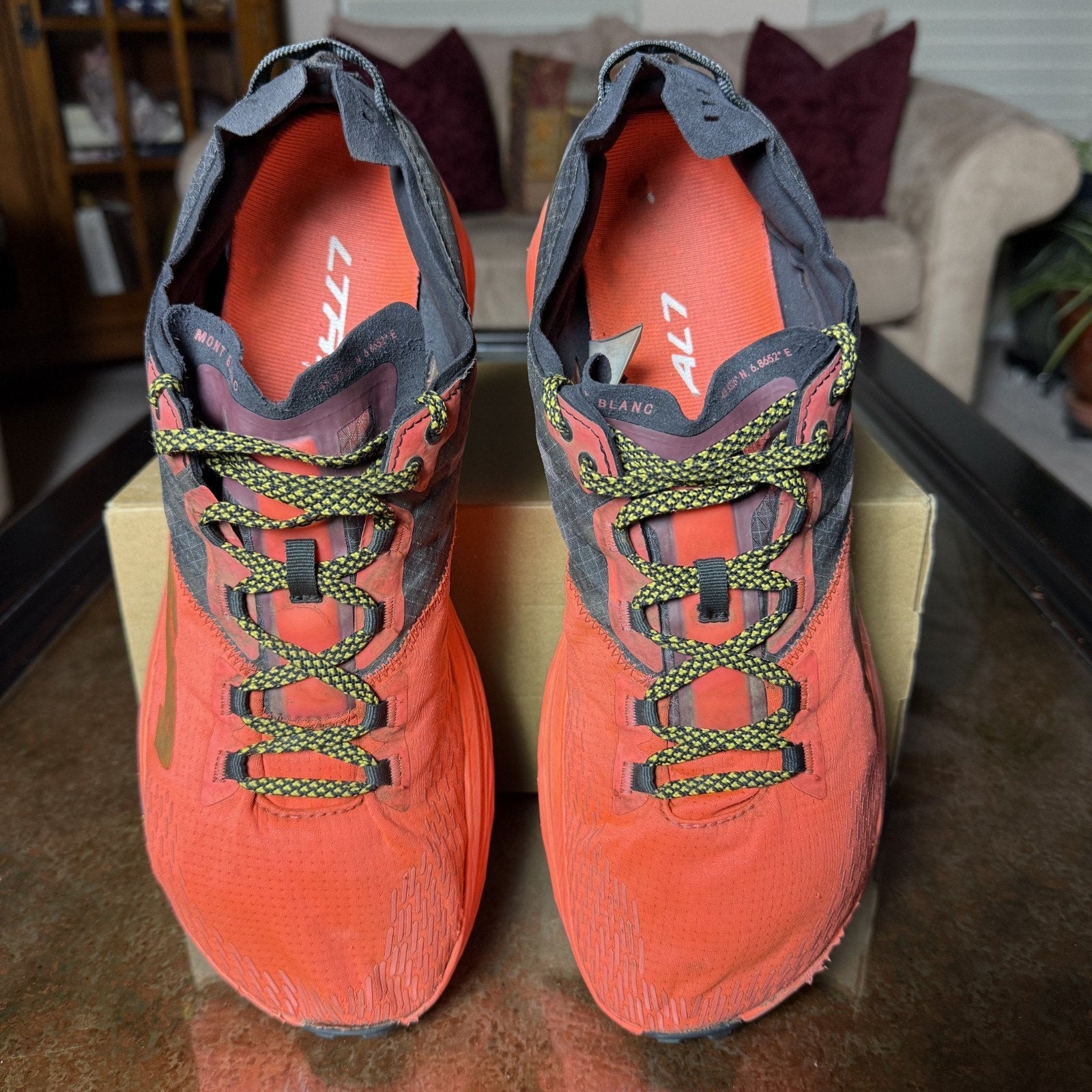 Altra Mount Blanc Mens Size 13 Red Black Trail Running Athletic Outdoor Sneakers