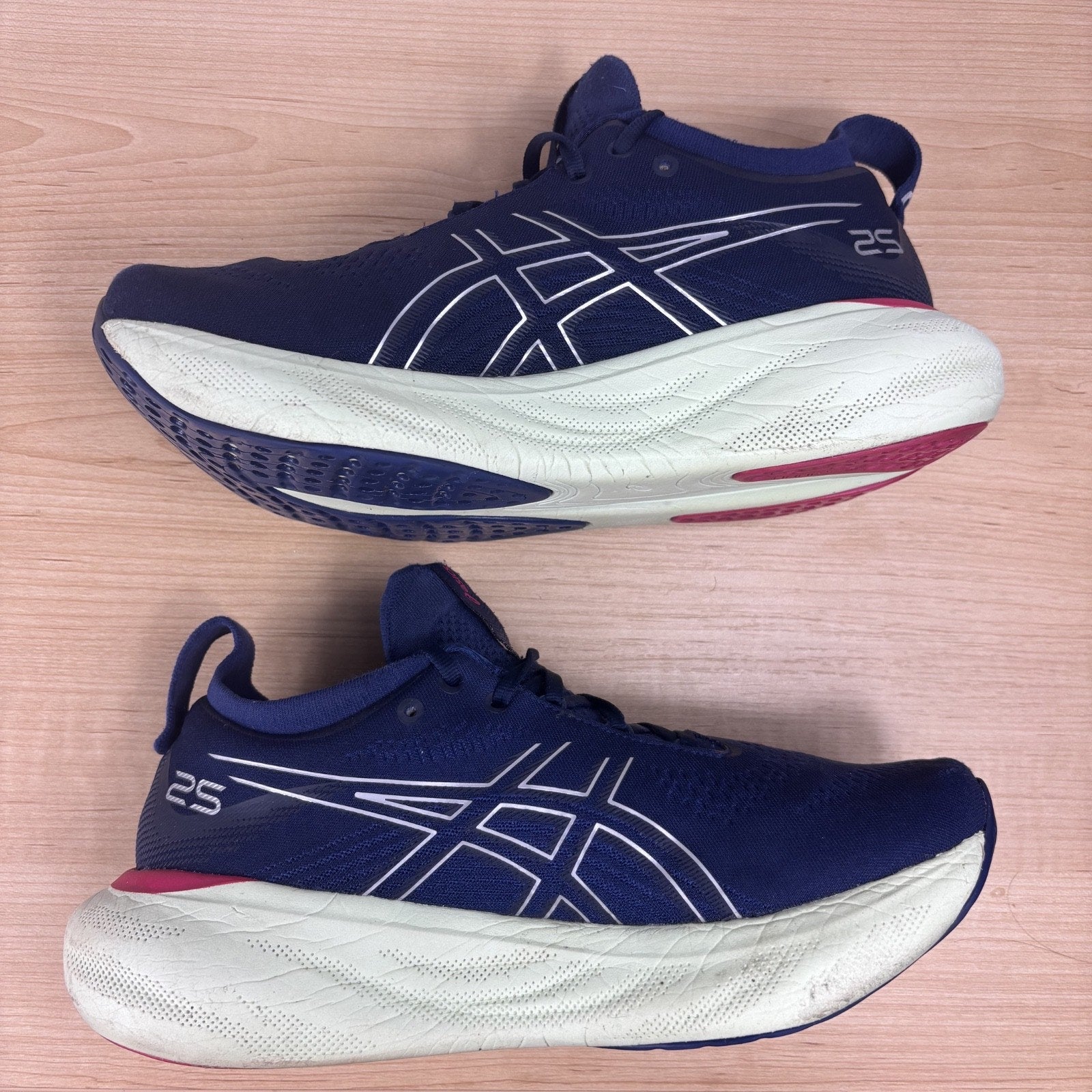 Asics Gel-Nimbus 25 Shoes Womens Size 8.5 Blue Athletic Running Comfort Sneakers