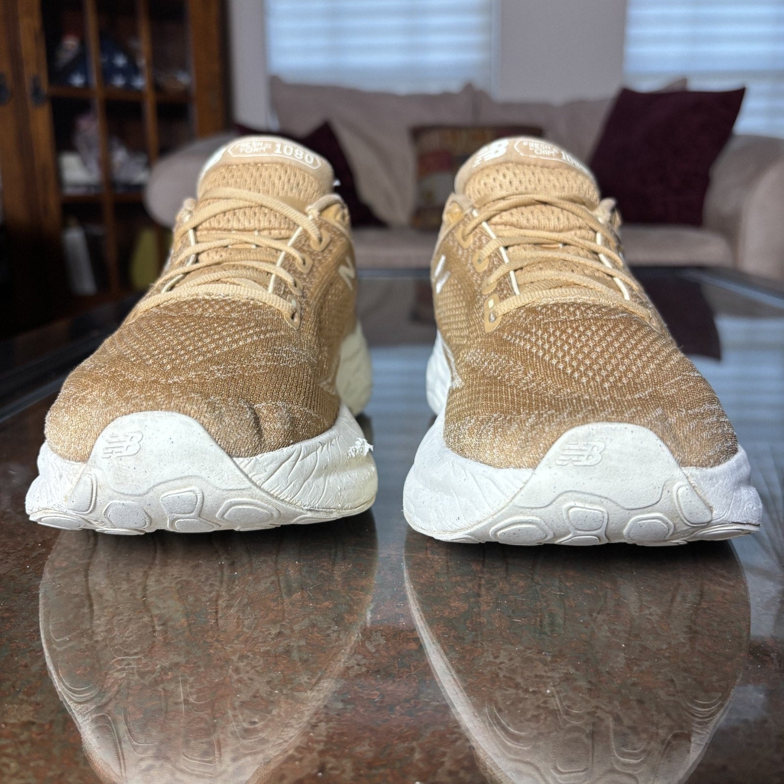 New Balance Fresh Foam X 1080 V13 Shoes Womens 9 Beige Running Athletic Sneakers