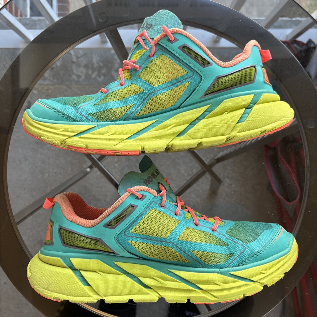 Hoka One One Clifton 1 Shoes Women's 9 Multicolor Road Running Athletic Sneakers