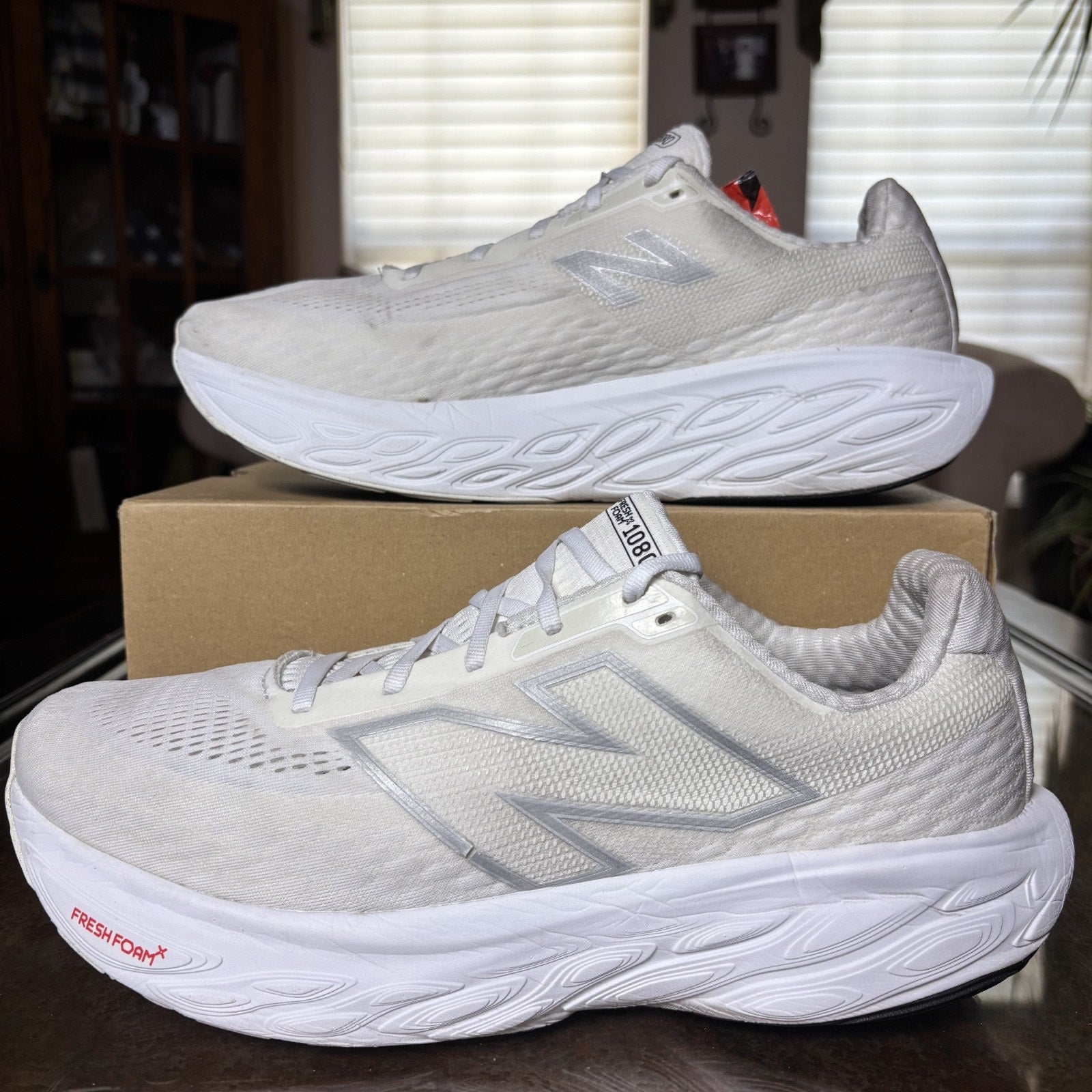 New Balance Fresh Foam X 1080v14 Shoes Men's Size 13 White Road Running Sneakers