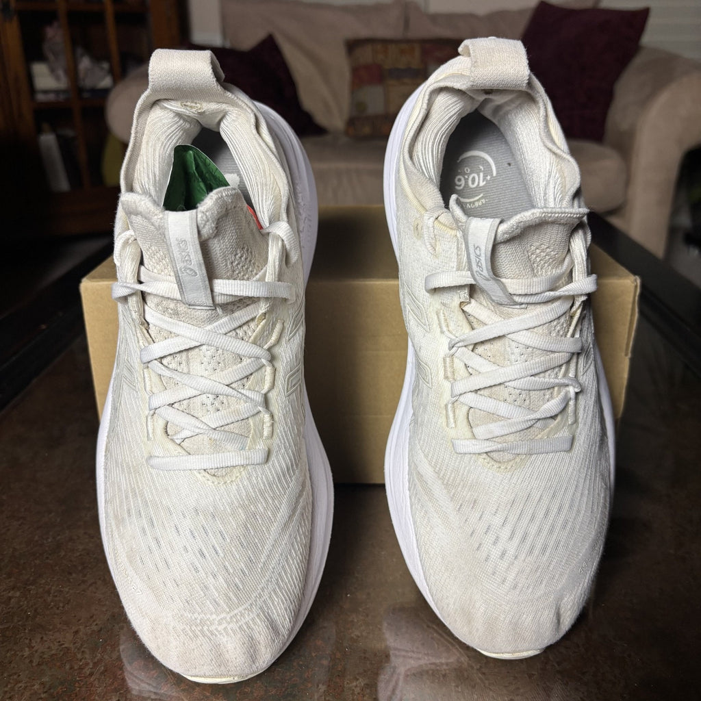 ASICS Gel-Nimbus 27 Shoes Womens 10 White Road Running Athletic Comfort Sneakers