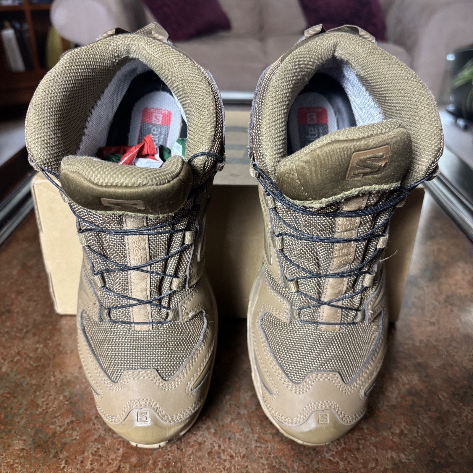 Salomon XA Forces Mid GTX Tactical Combat Boots Women's Size 8.5 Brown Desert