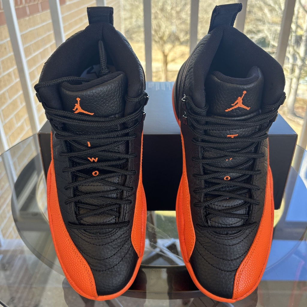 Nike Air Jordan 12 Retro Shoes Women's 7.5 Black Orange Basketball WNBA Sneakers