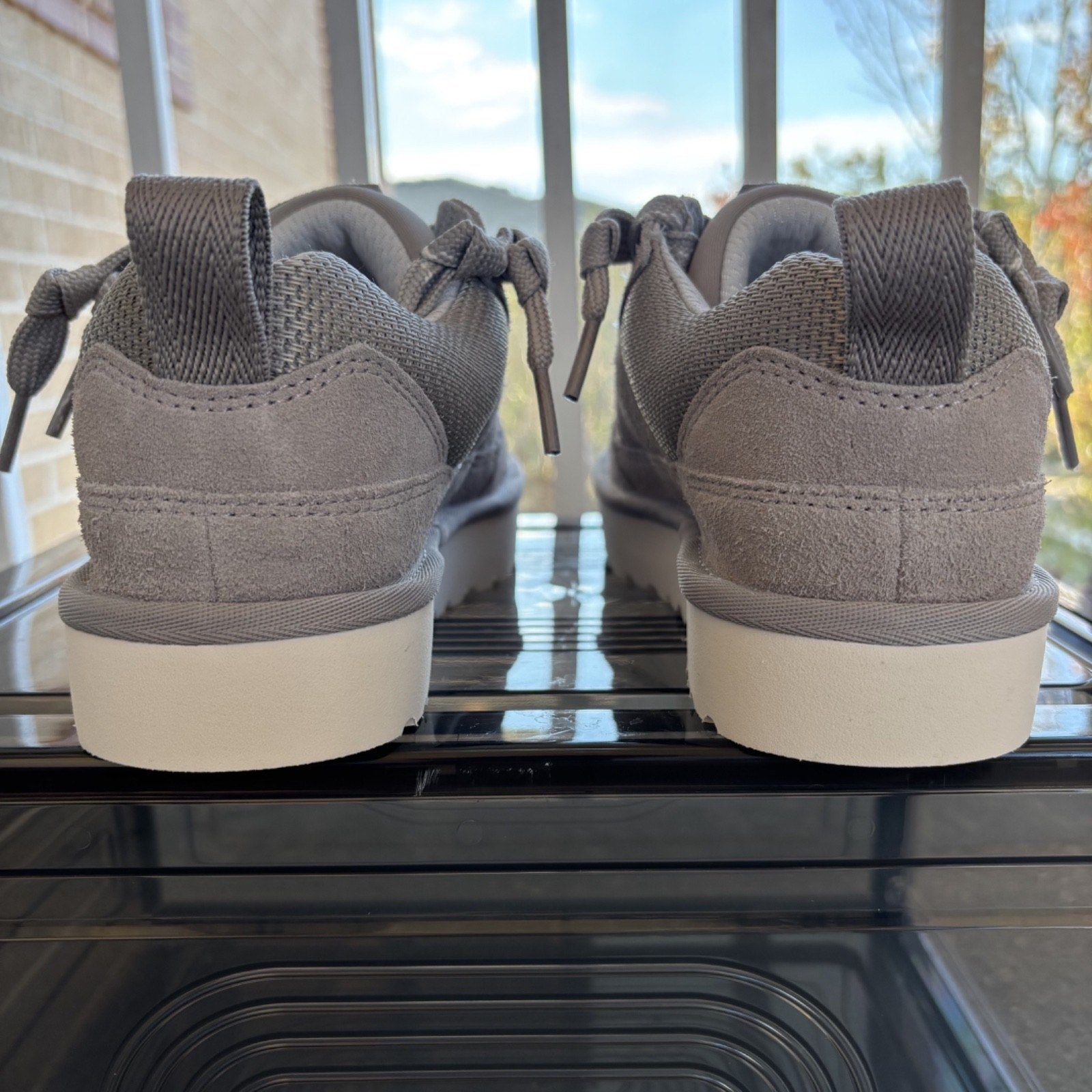 UGG Lo Lowmel Shoes Campfire Grey Suede Casual Lifestyle Sneakers Women's Sizes
