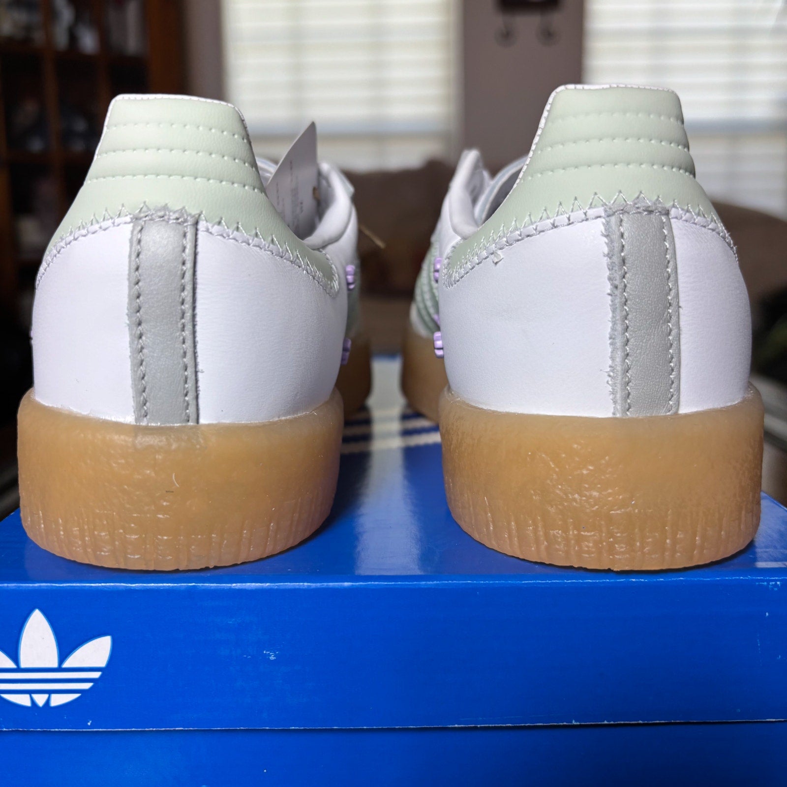 Adidas Sambae White Green Gum Casual Lifestyle Shoes Sneakers Women's Sizes NEW