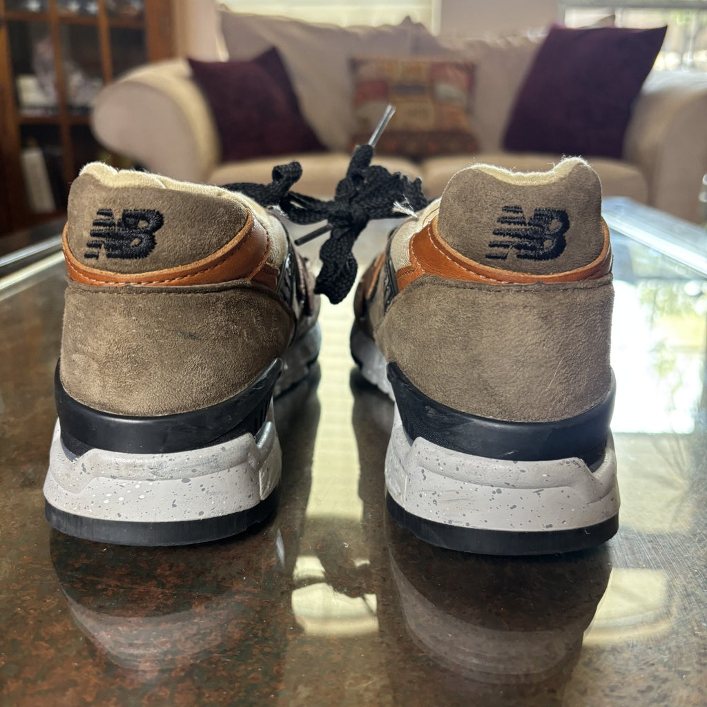 New Balance 998 Shoes Womens Size 7.5 Brown Leather Suede Lifestyle Gym Sneakers