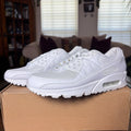 Nike Air Max 90 White Leather Mesh Athletic Lifestyle Sneakers Women's Sizes NEW