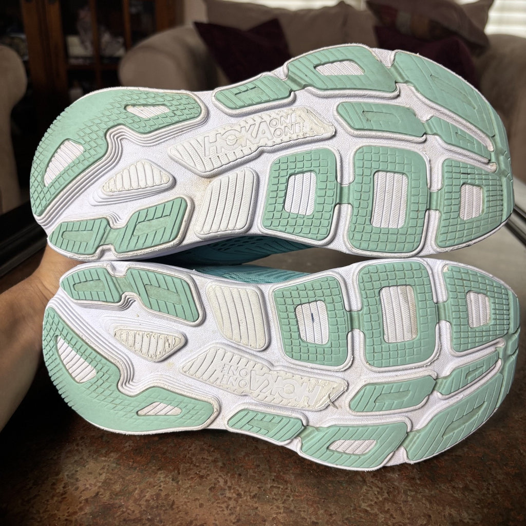 Hoka One One Bondi 7 Shoes Womens Size 9 Blue Road Running Athletic Gym Sneakers