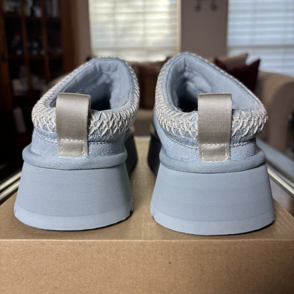 UGG Tazz Slippers Womens Size 8 Seafoam Blue Platform Sheepskin Comfort Warm NEW