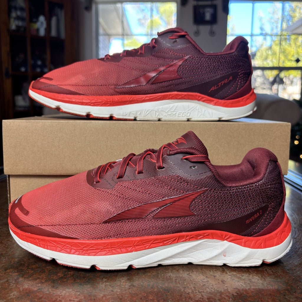 Altra Rivera 2 Road Running Shoes Mens Sz 9 Red Athletic Zero Drop Gym Sneakers