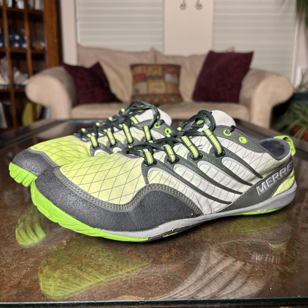 Merrell Sonic Glove Shoes Mens Sz 8 Grey Green Athletic Gym Barefoot Minimalist