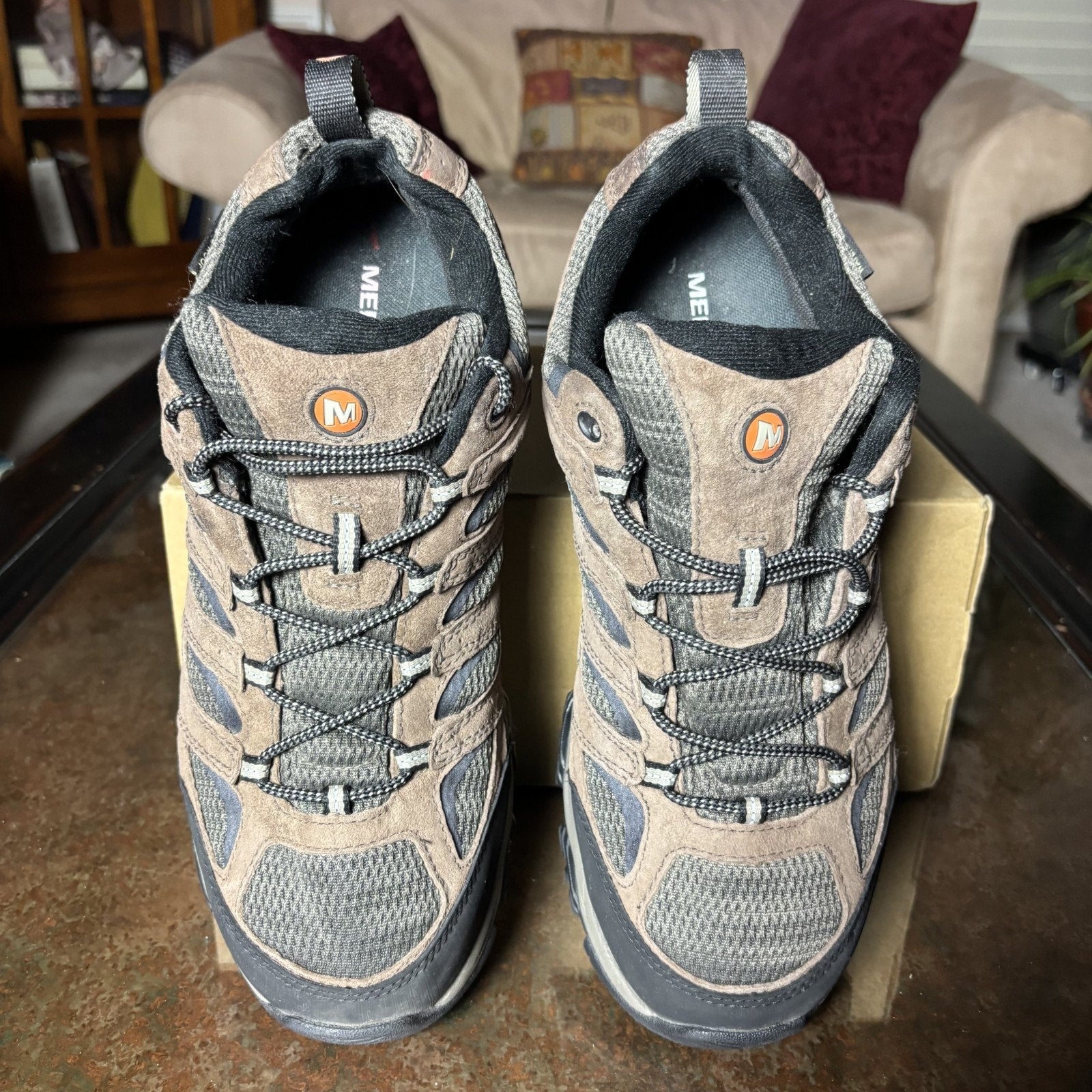 Merrell Moab 3 Shoes Mens 11.5 Wide Brown Trail Hiking Outdoor Waterproof Boots