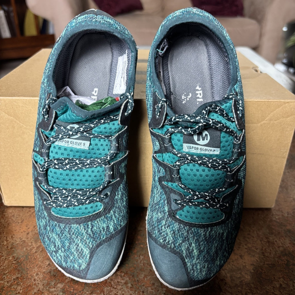 Merrell Vapor Glove 5 Shoes Women's Size 6.5 Green Barefoot Minimalist Running