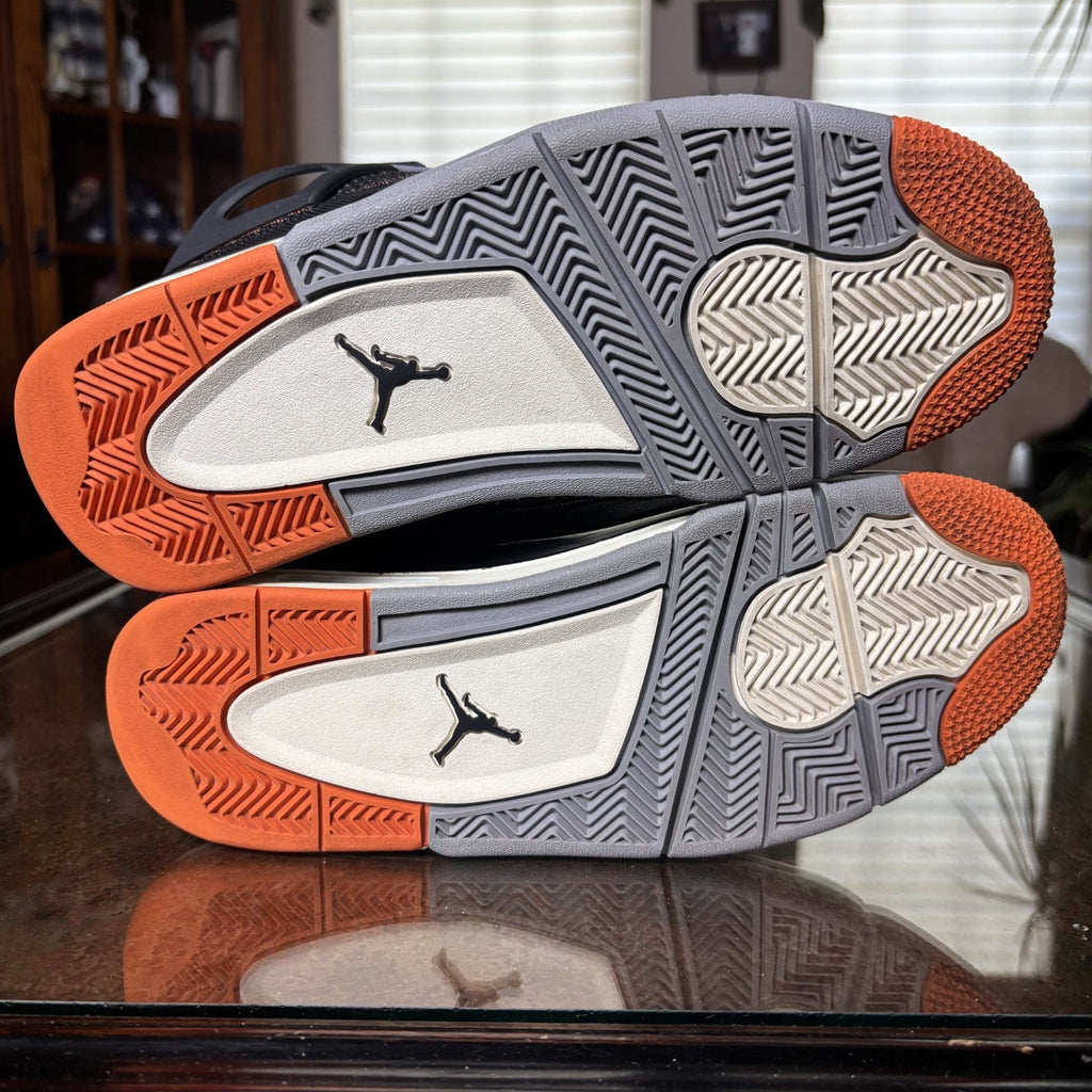 Air Jordan 4 Retro Starfish Shoes Women's 9.5 Orange Casual Basketball Sneakers