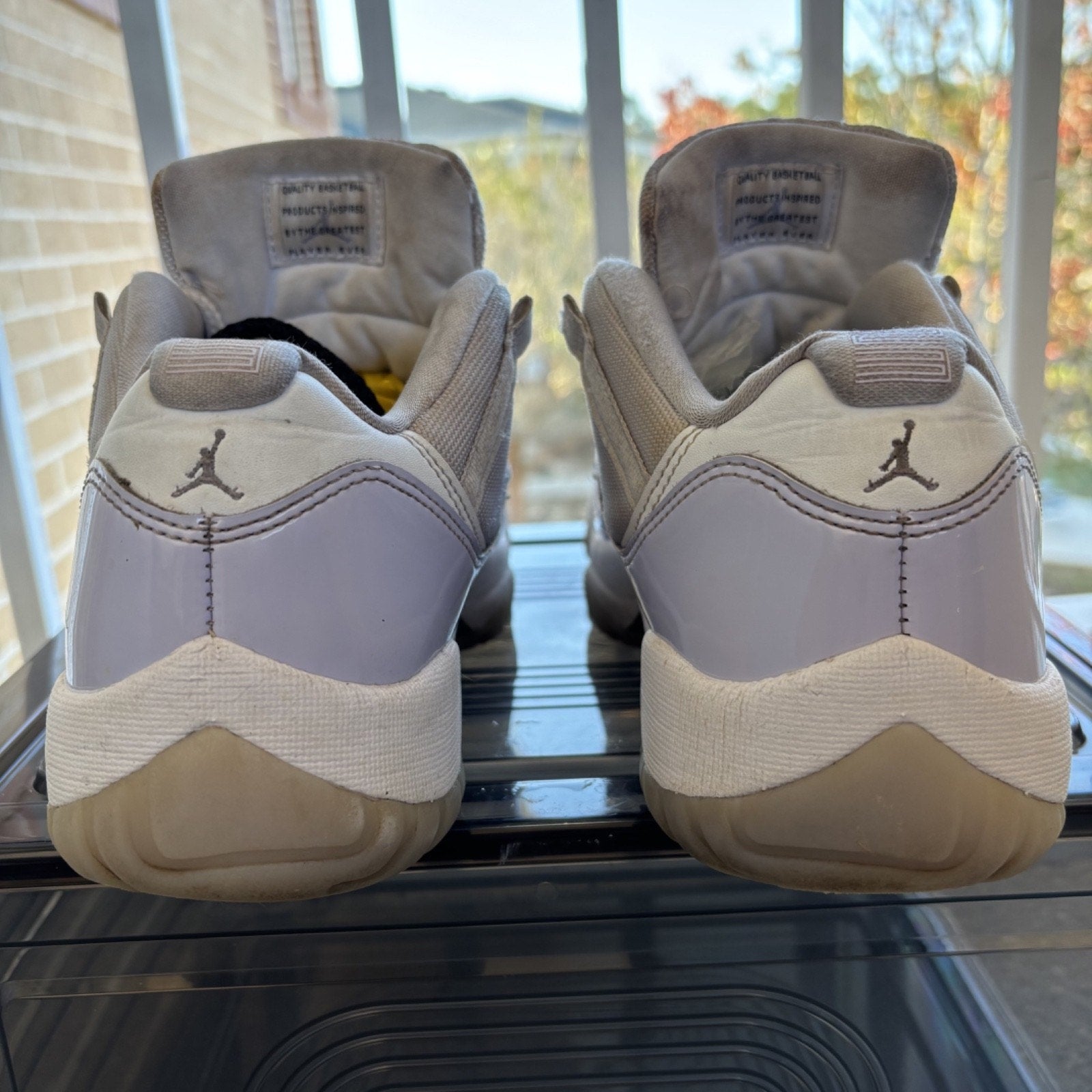 Air Jordan 11 Retro Low Shoes Women's Size 10.5 White Violet Casual Gym Sneakers