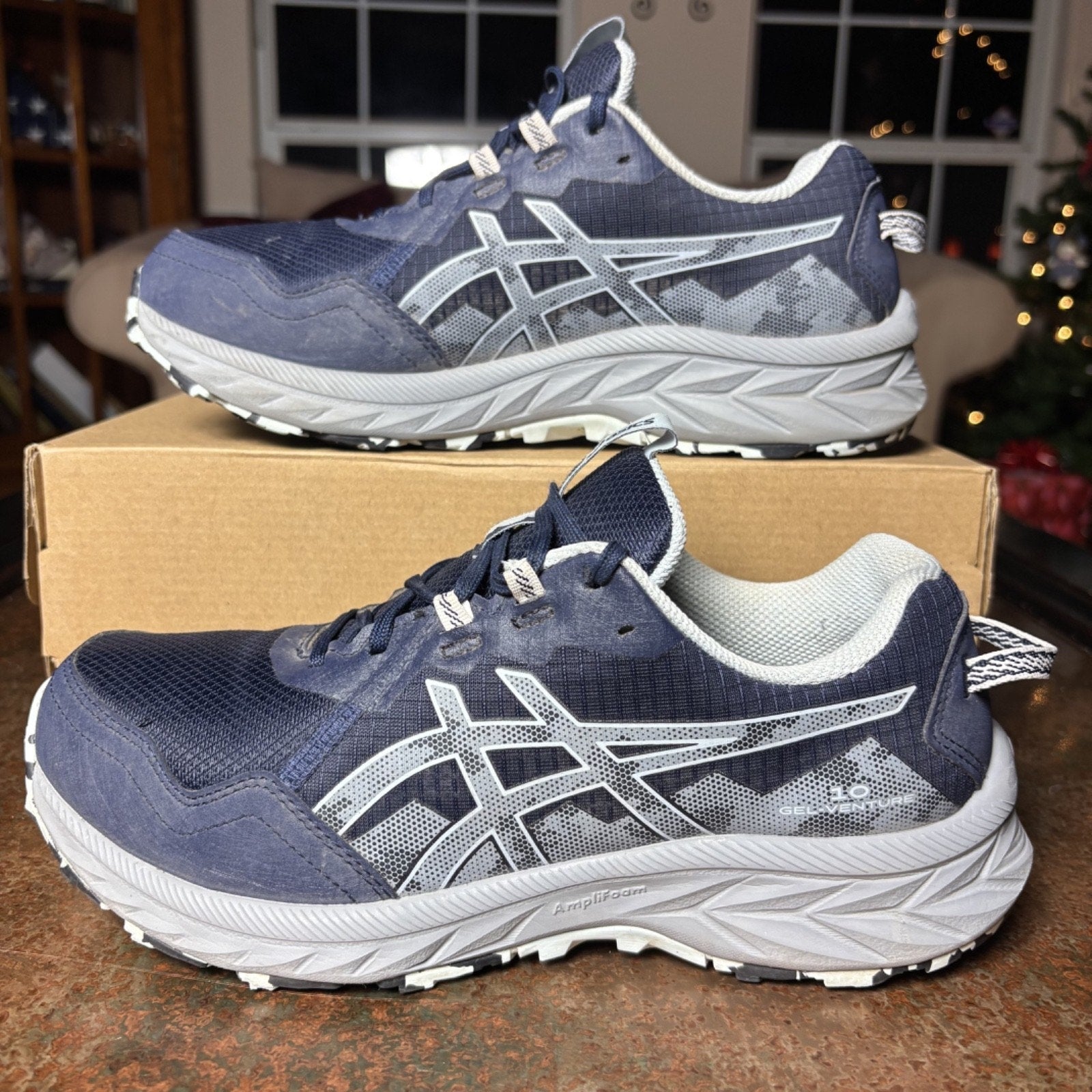 Asics GEL-Venture 10 Shoes Women's Size 9 Wide Navy Blue Trail Running Sneakers