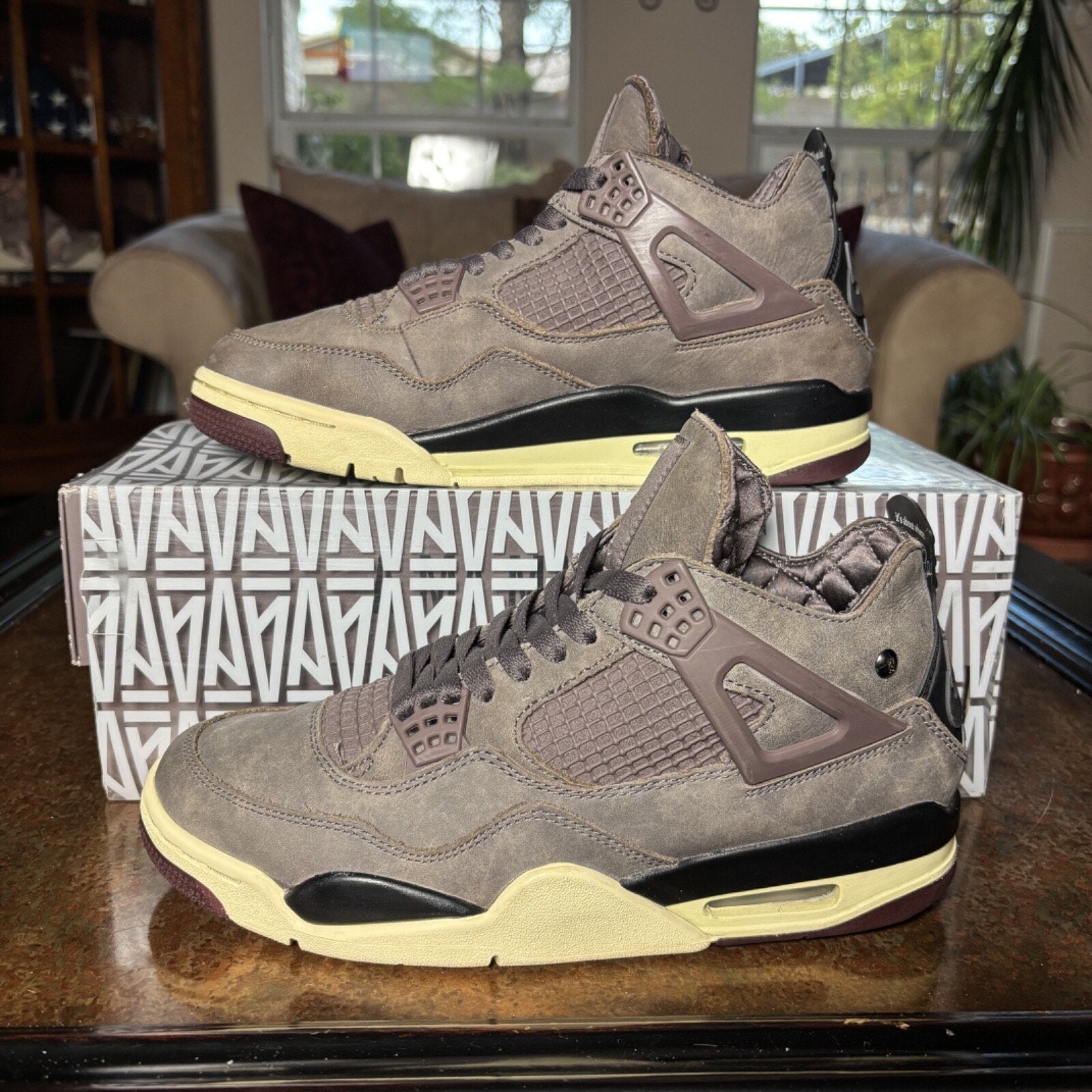 Air Jordan 4 Retro A Ma Maniere Sneakers Womens Sz 9 Violet Ore DV6773-220 Shoes