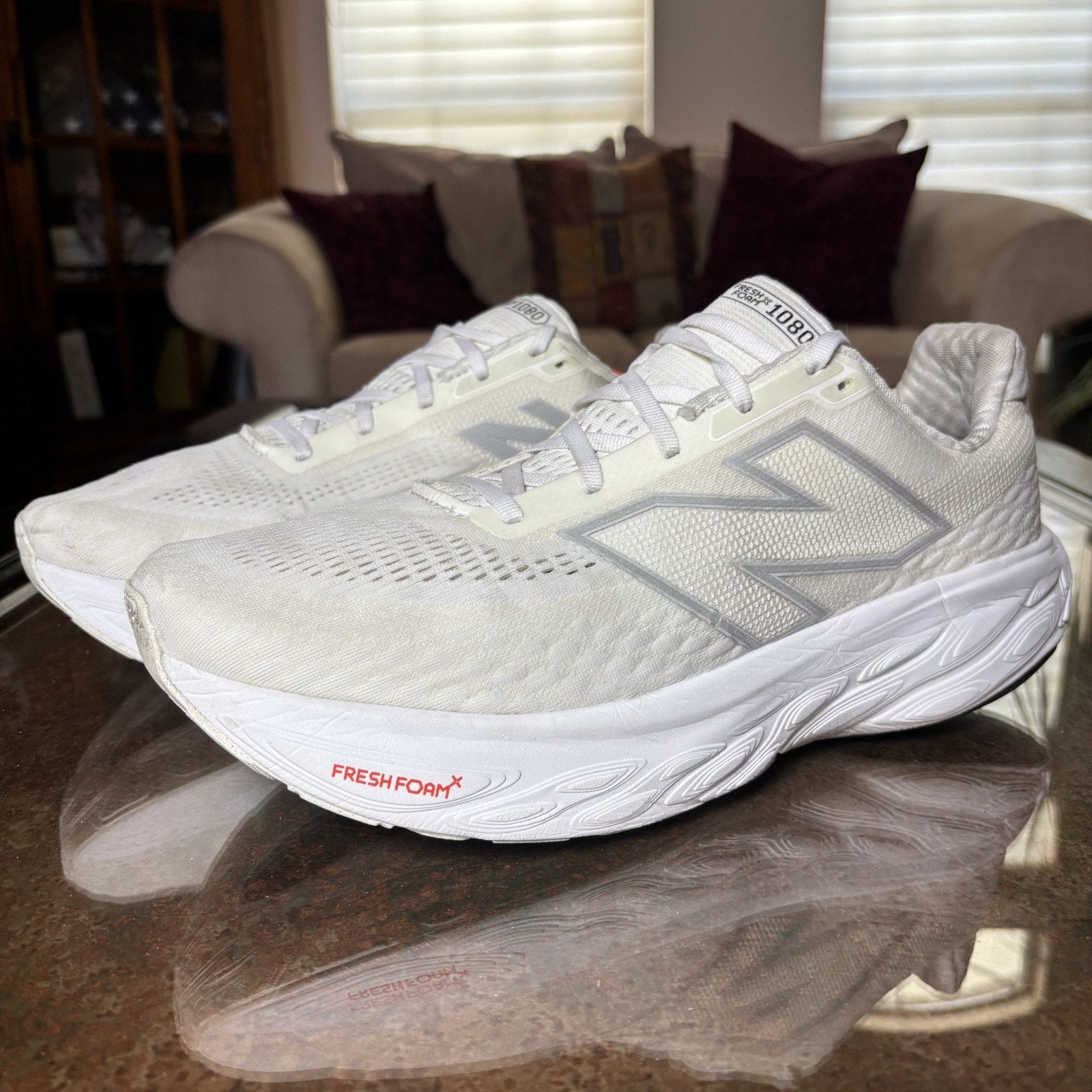 New Balance Fresh Foam X 1080v14 Shoes Men's Size 13 White Road Running Sneakers