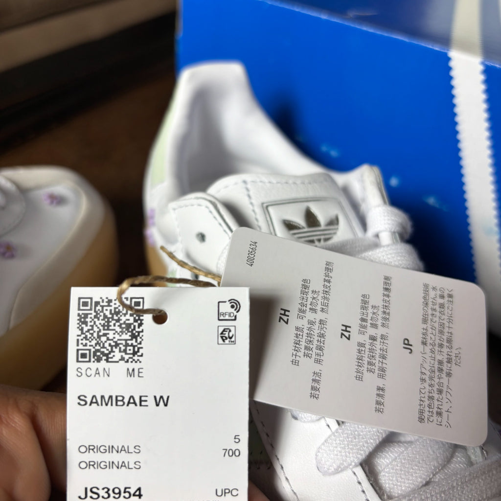 Adidas Sambae White Green Gum Casual Lifestyle Shoes Sneakers Women's Sizes NEW