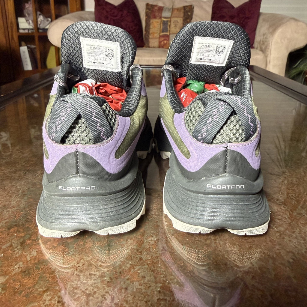 Merrell Moab Speed Low Shoes Women's 5 Green Purple Trail Running Hiking Sneaker