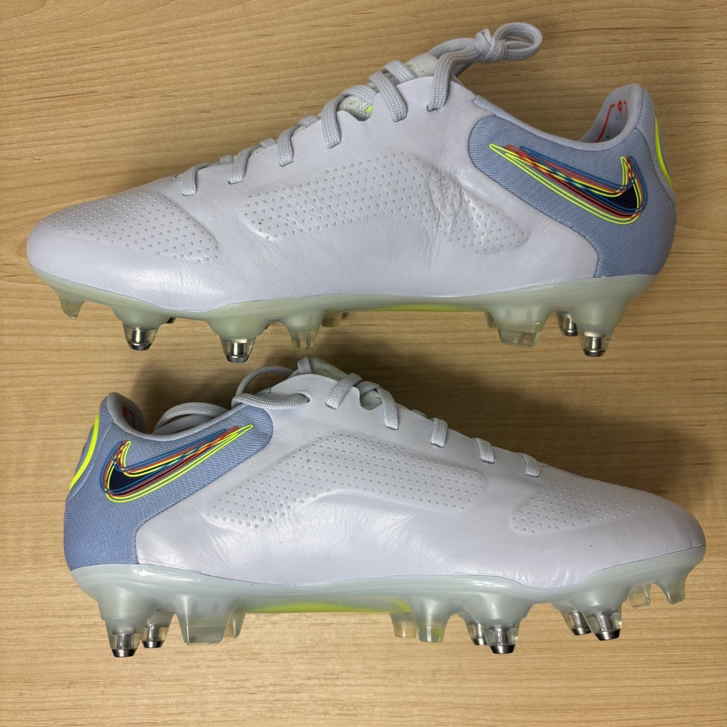 Nike Tiempo Legend 9 Elite SG Pro AC Soccer Cleats Women's Size 7 White Blue NEW