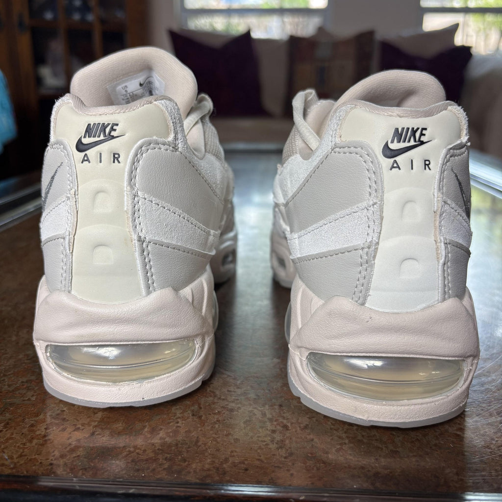 Nike Air Max 95 Shoes Women's 9 White Beige Athletic Running Lifestyle Sneakers