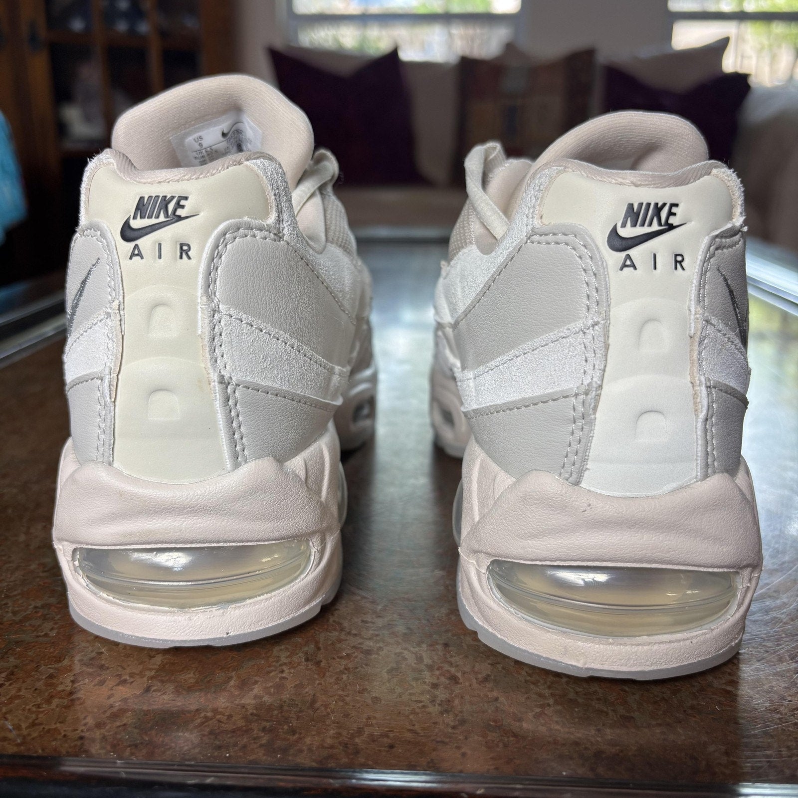 Nike Air Max 95 Shoes Women's 9 White Beige Athletic Running Lifestyle Sneakers
