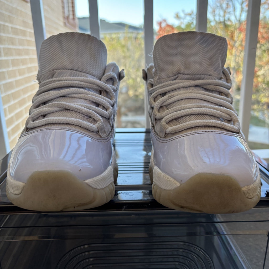 Air Jordan 11 Retro Low Shoes Women's Size 10.5 White Violet Casual Gym Sneakers
