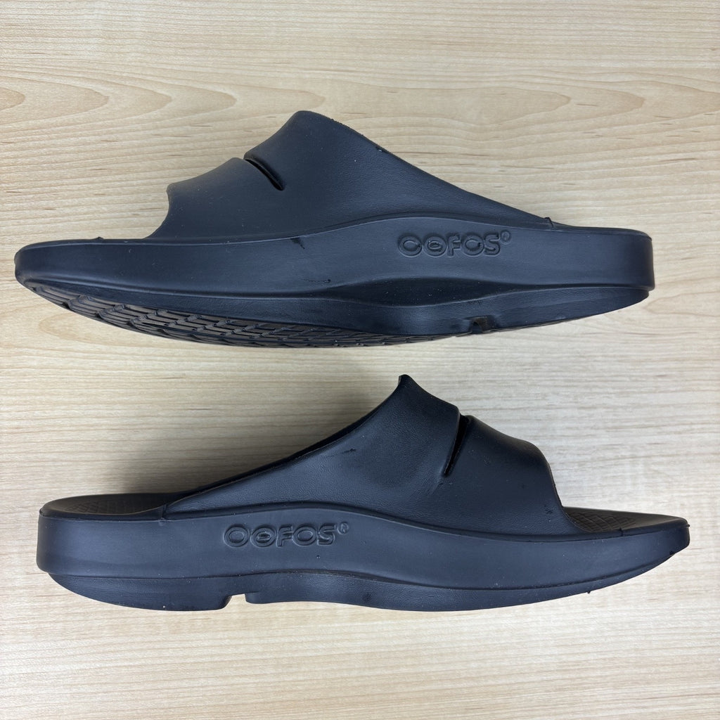 OOFOS OOahh Recovery Slides Women's Size 9 Black Comfort Athletic Sport Slippers