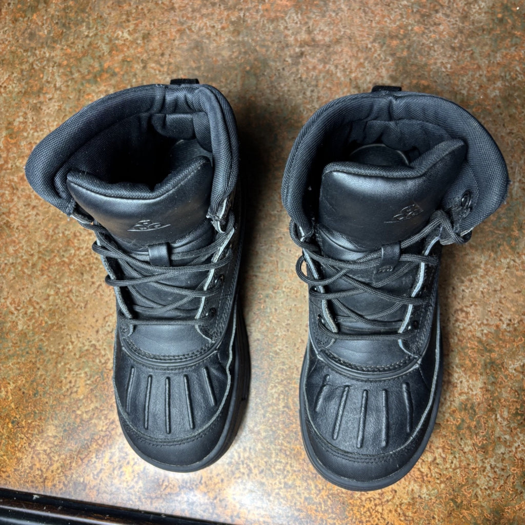 Nike ACG Woodside 2 High Bottom Kids Sz 3 Black Leather Outdoor Shoes 524873-004