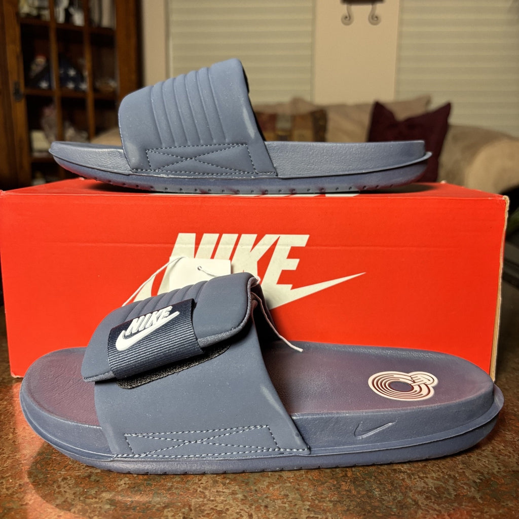 Nike Offcourt Adjust Slide Mens Size 8 Navy Blue Casual Sandals Recovery Comfort