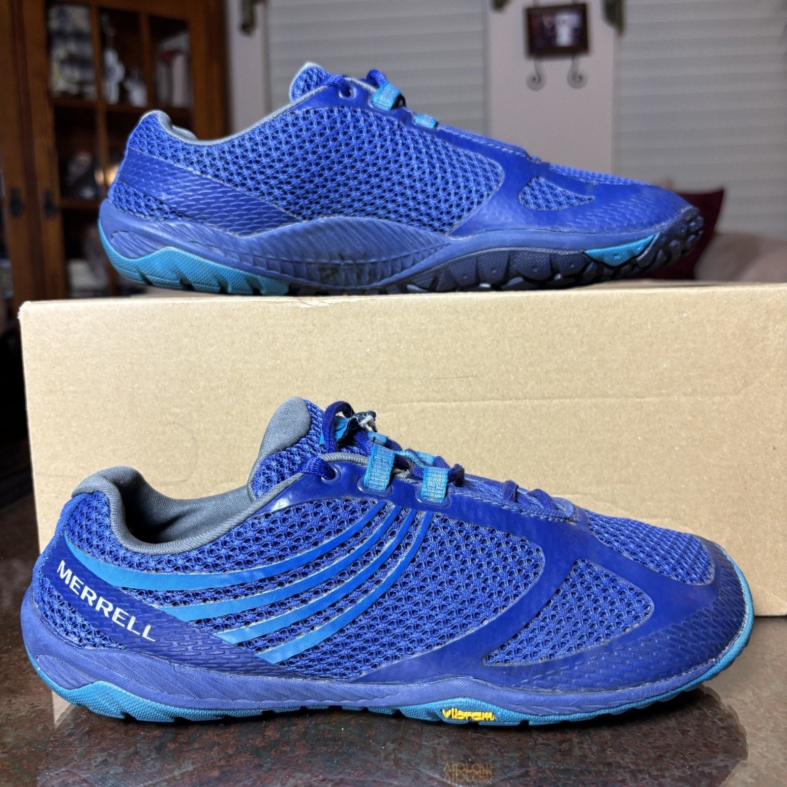 Merrell Pace Glove 3 Shoes Womens 7.5 Blue Athletic Barefoot Minimalist Sneaker