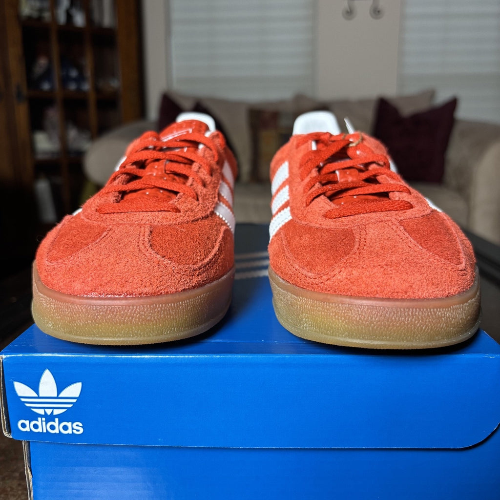 Adidas Gazelle Indoor Orange White Suede Lifestyle Shoes Sneakers Women's Sizes