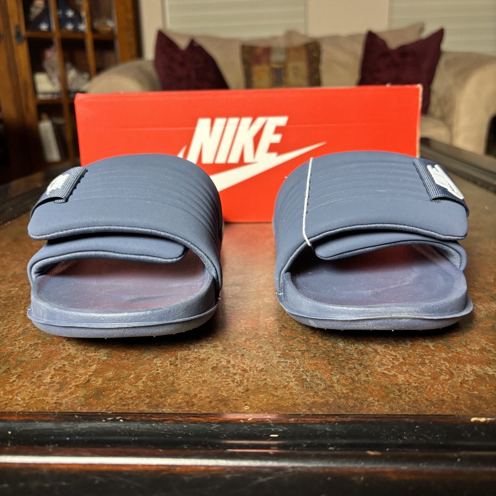 Nike Offcourt Adjust Slide Mens Size 8 Navy Blue Casual Sandals Recovery Comfort