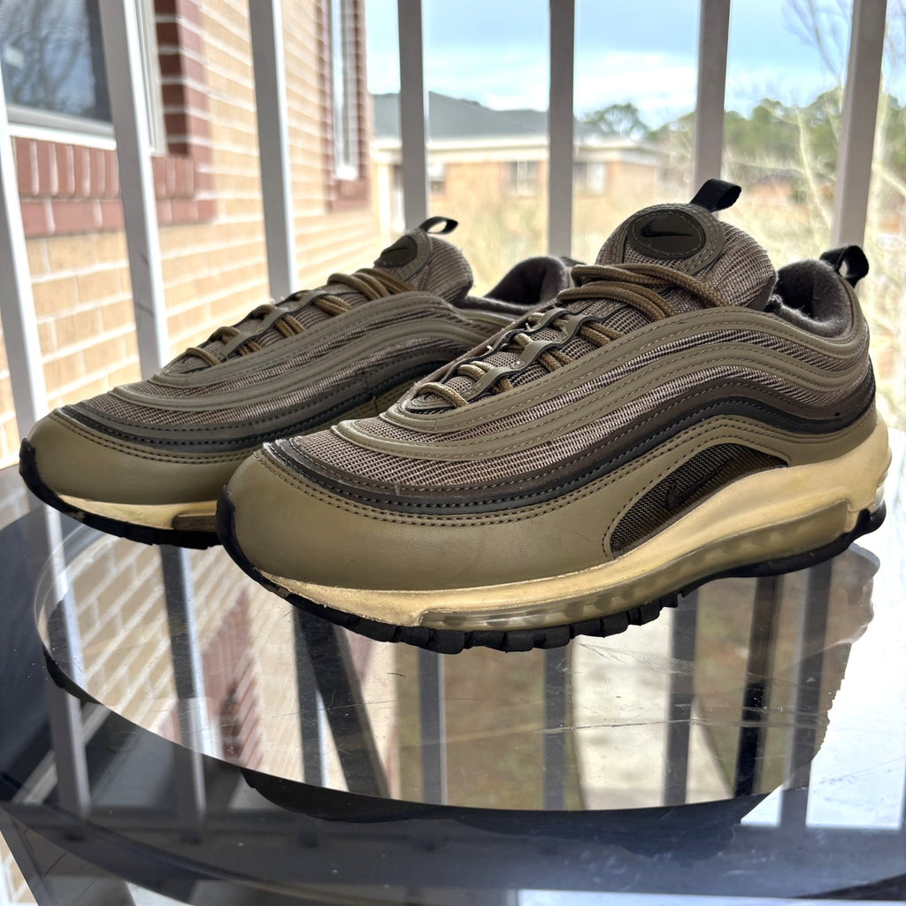 Nike Air Max 97 Shoes Womens Size 9.5 Army Green Athletic Lifestyle Gym Sneakers