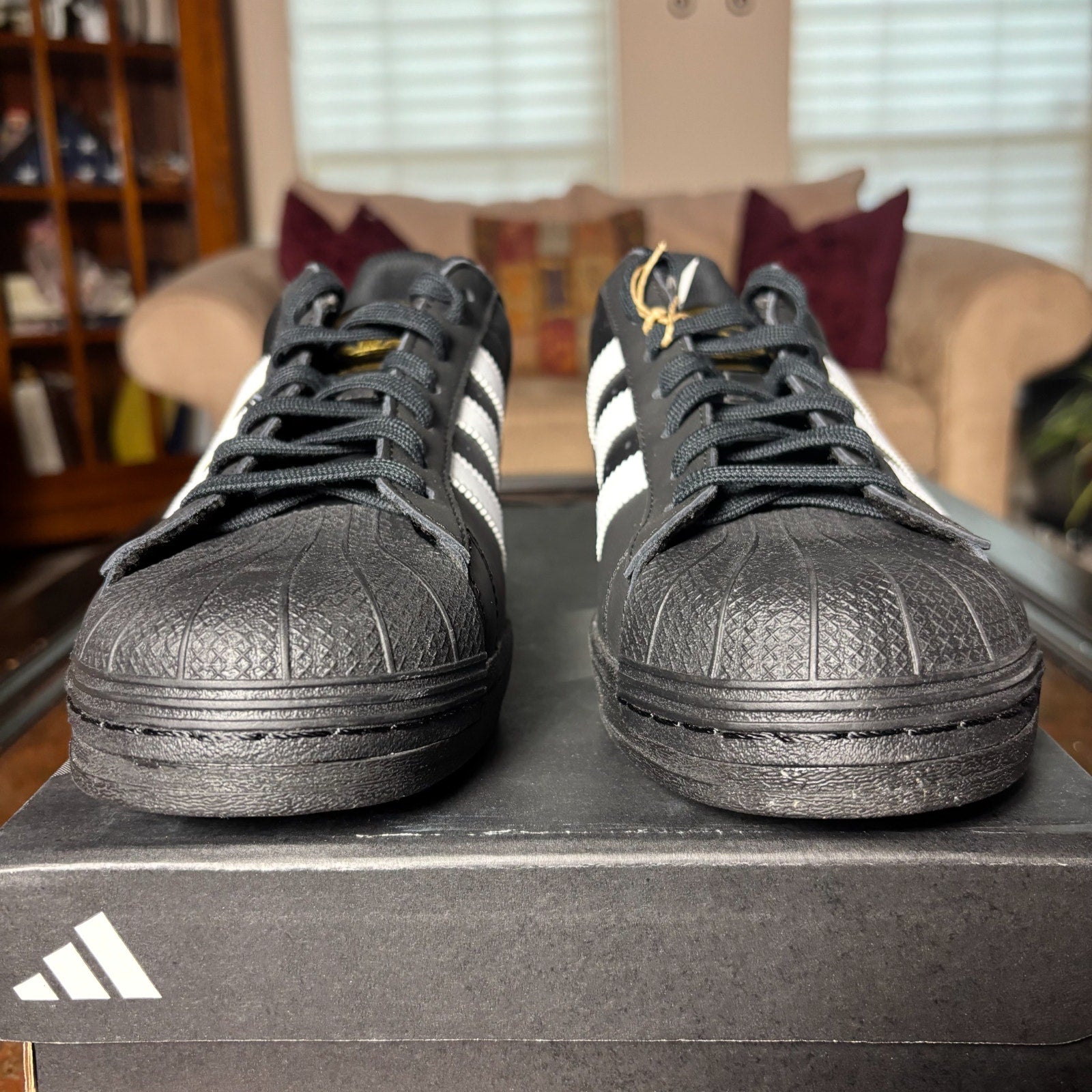 Adidas Originals Superstar Black White Leather Casual Shoes Sneakers Mens Sizes