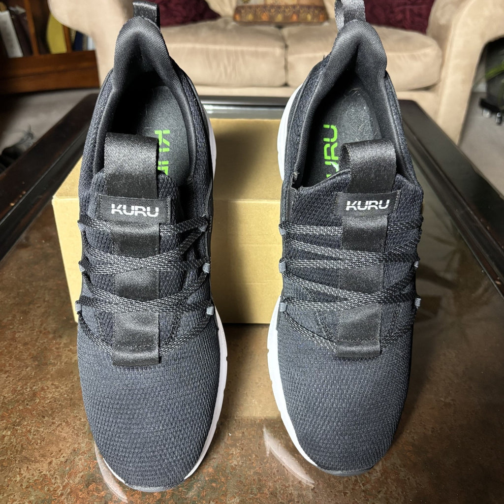 Kuru Flex Slip On Shoes Mens 11.5 Black White Athletic Comfort Walking Sneakers