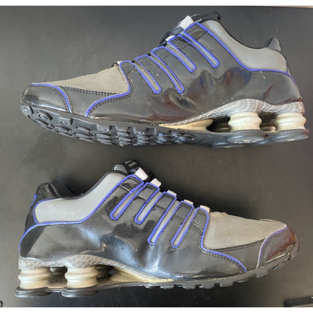 Nike Shox NZ Shoes Mens Size 9 Grey Black Blue Athletic Sneakers 501524-009 VNTG