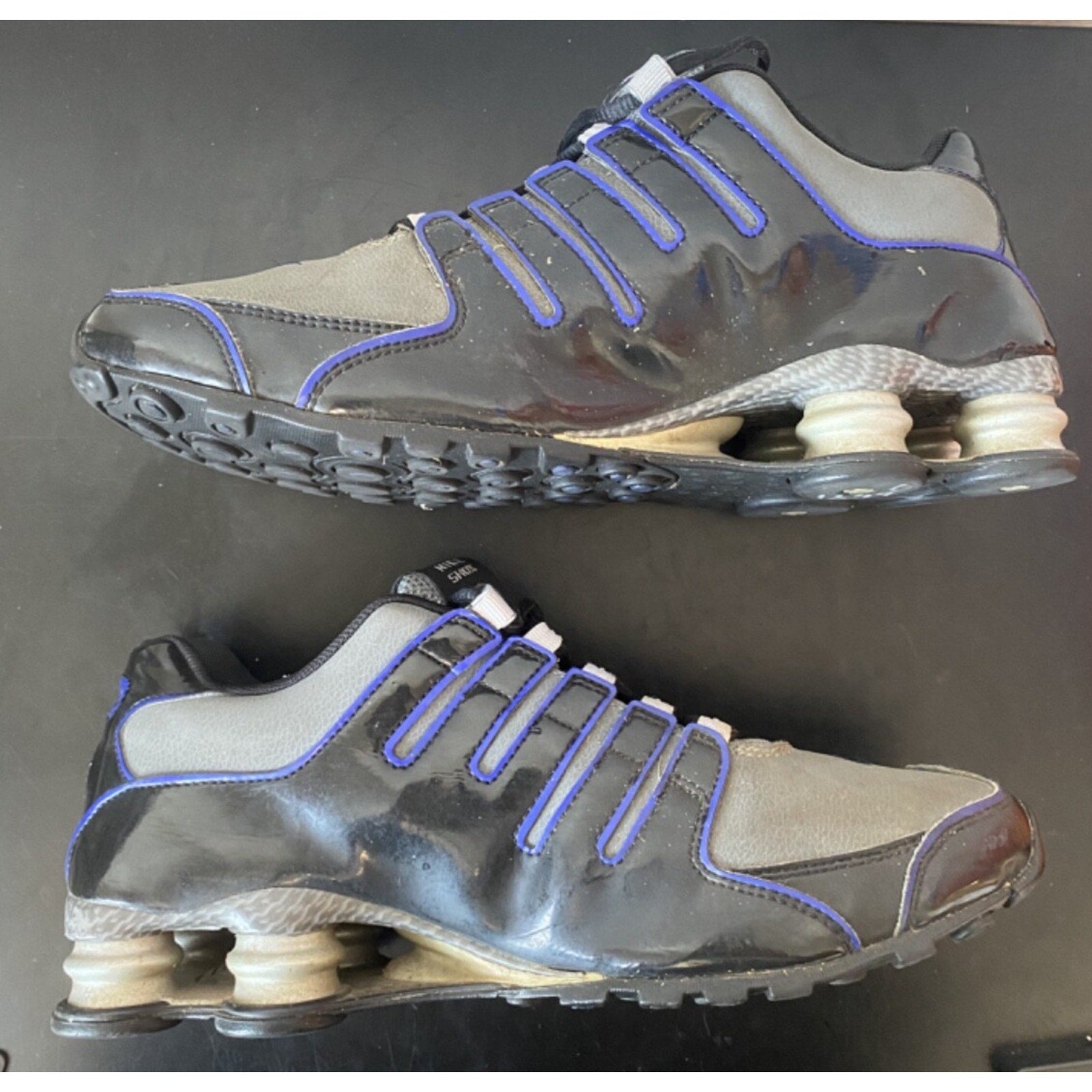 Nike Shox NZ Shoes Mens Size 9 Grey Black Blue Athletic Sneakers 501524-009 VNTG