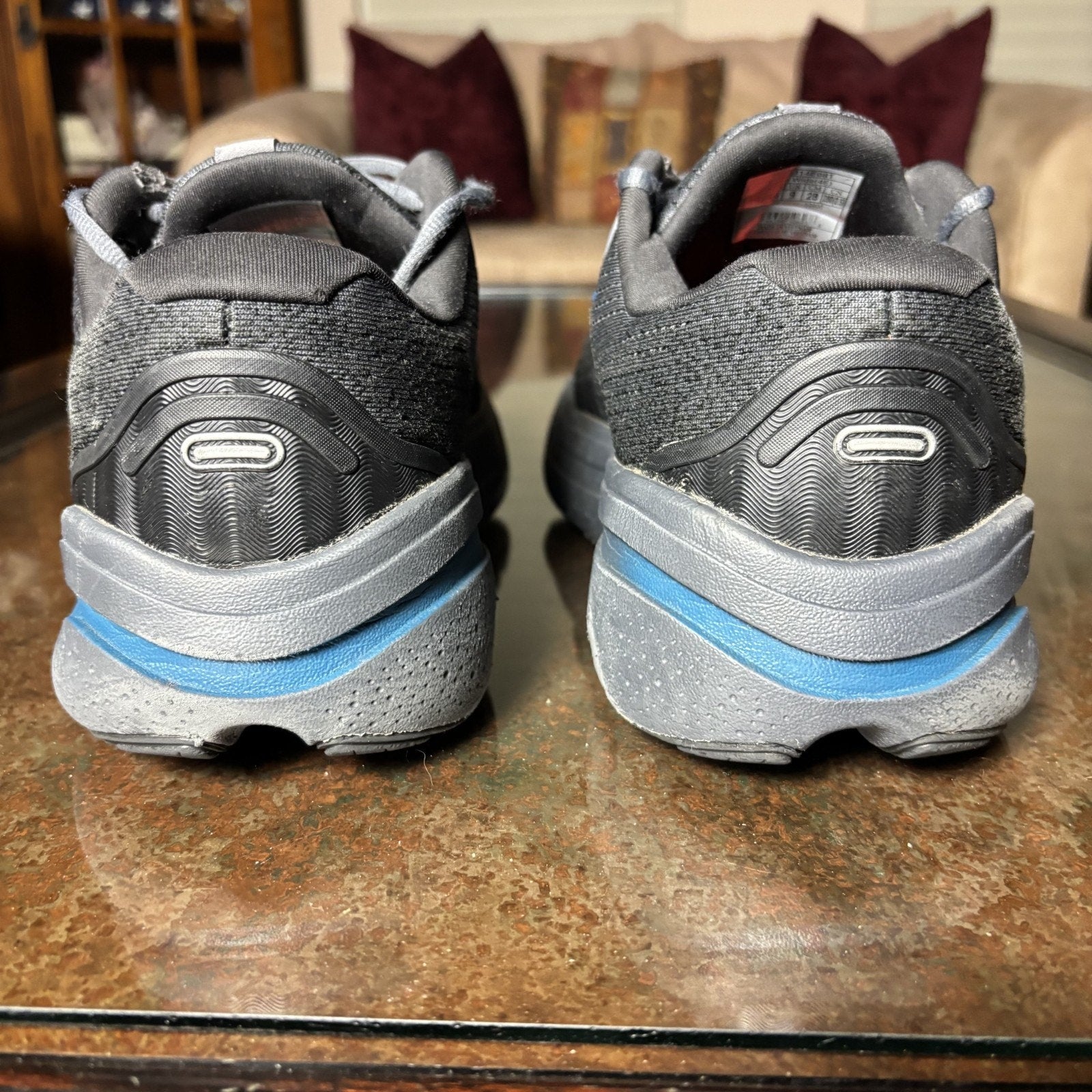 Brooks Ghost Max 2 Shoes Mens 10 4E Wide Black Blue Athletic Running Sneakers