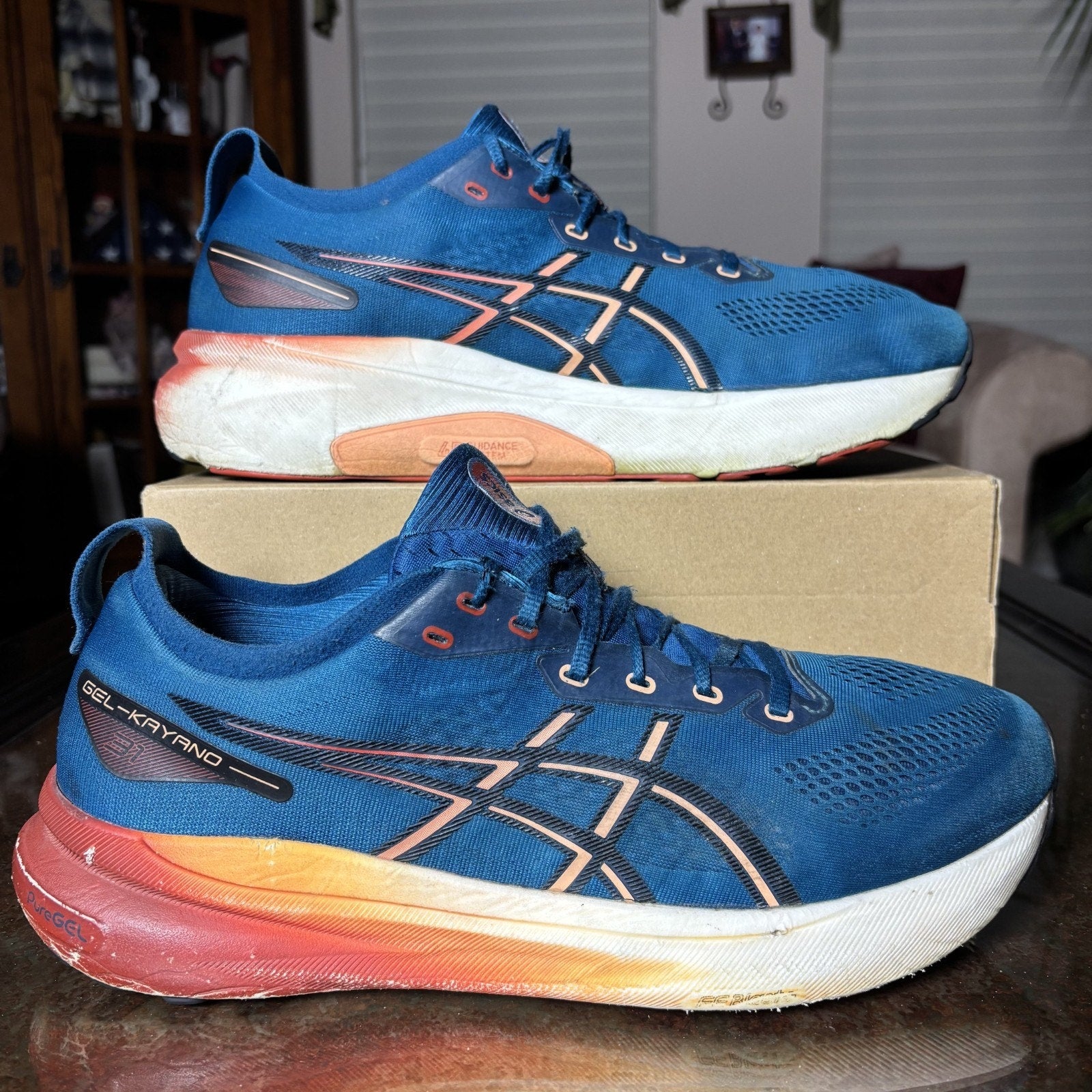 Asics Gel Kayano 31 Shoes Men's 13 Blue Road Running Athletic Comfort Sneakers