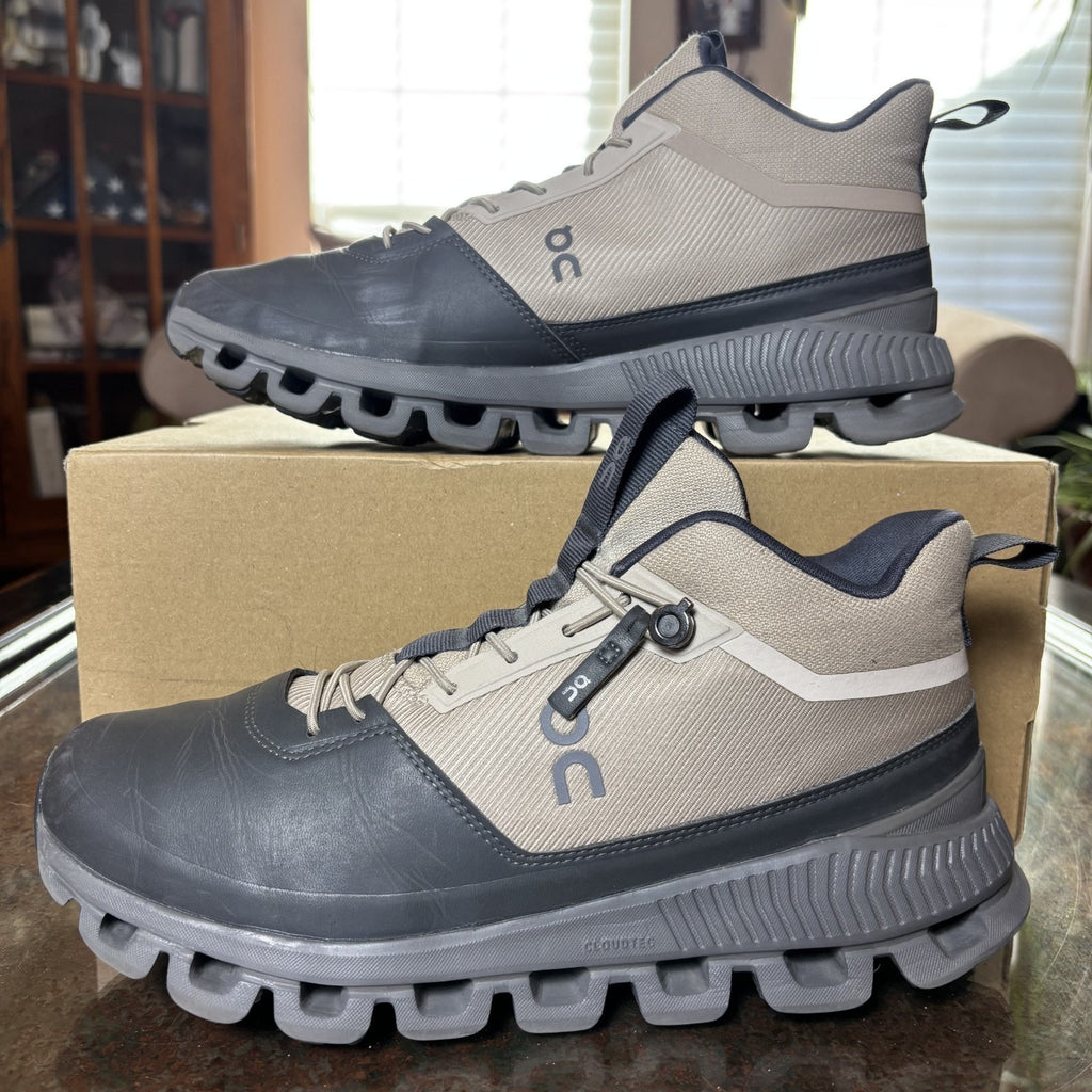 On Cloud Hi Hiking Boots Women's Size 9 Brown Black Trail Running Athletic Shoes